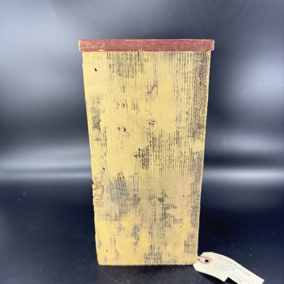 Eric Erf Primitive Barn Wood Vase Vessel Vintage Decor Hand Made Reclaimed VTG - Picture 14 of 15